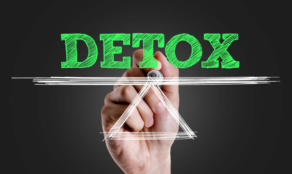 Hand writing the text: Detox
